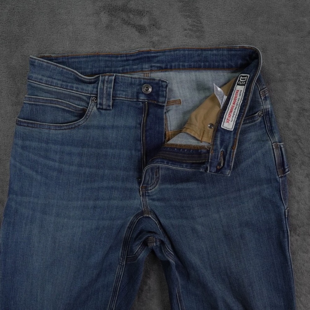 Duluth Trading Co Ballroom DoubleFlex Jeans Mens 32x34 Blue Carpenter Workwear - Picture 4 of 13